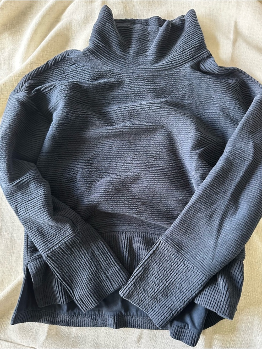 CALIA by Carrie Underwood Slate Blue Ribbed Cowl Neck Sweater